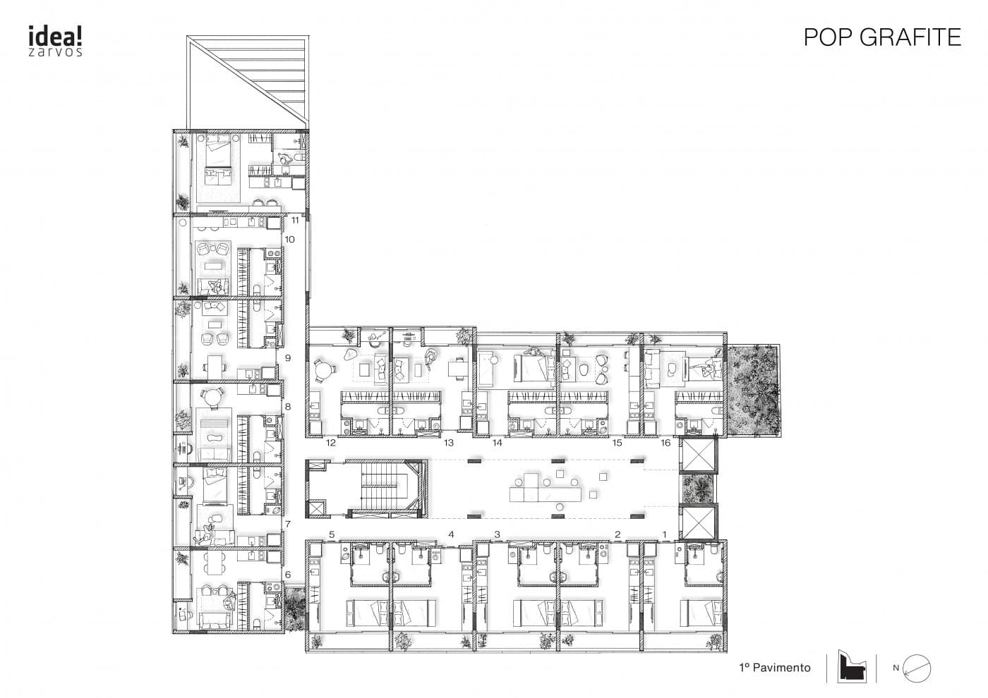 Planta 1 — Pop Grafite - Residencial