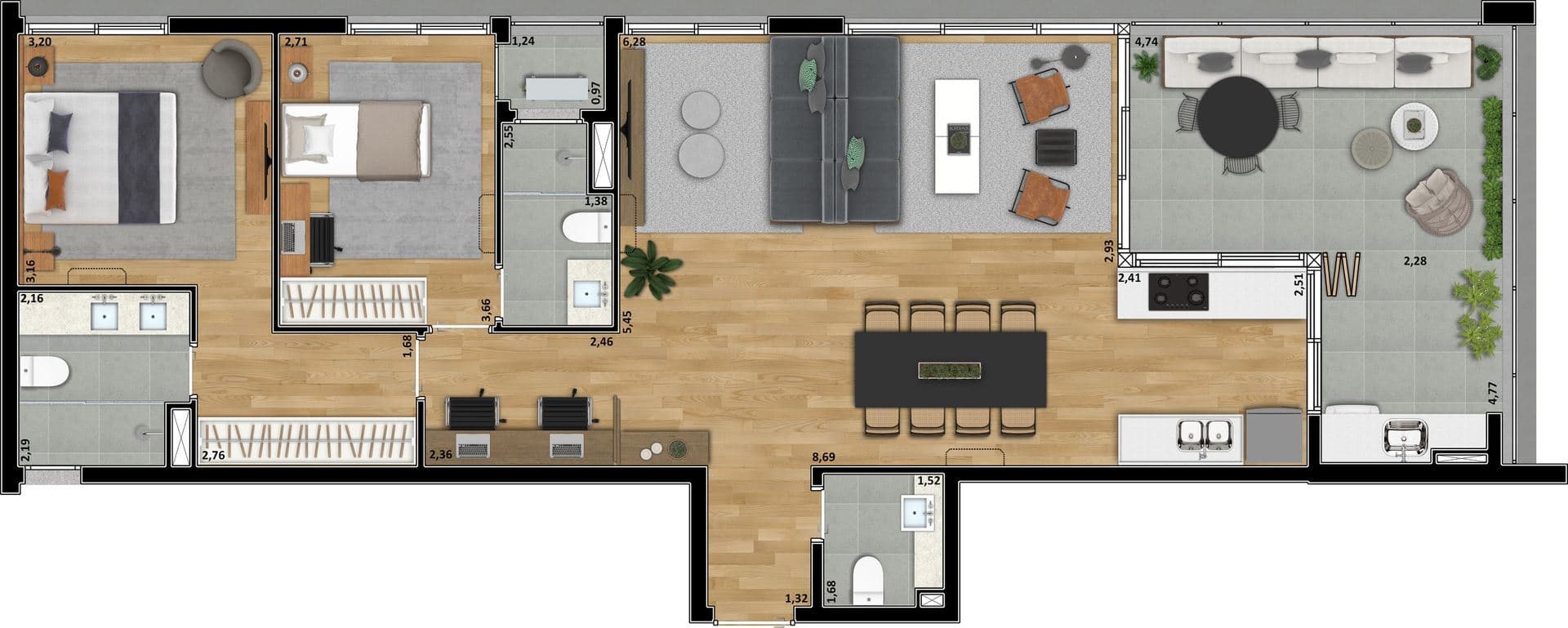 Planta 3 — Central das Artes - Residencial