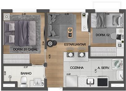 Planta 4 — Boulevard Ibirapuera Agami - Residencial