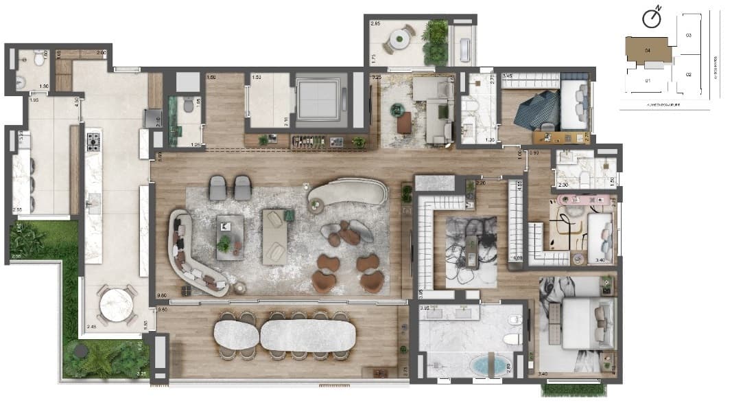 Planta 4 — Cyrela Moema by YOO