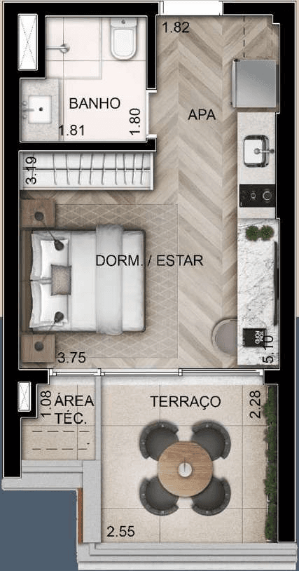 Planta 1 — Ária Higienópolis - Residencial