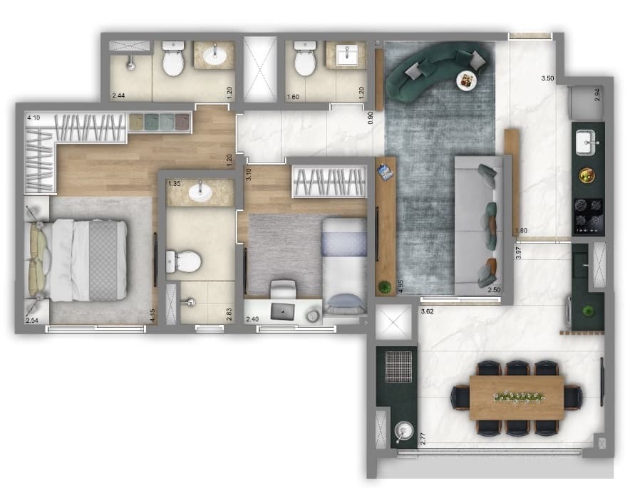 Planta 3 — Living Unique Freguesia do Ó