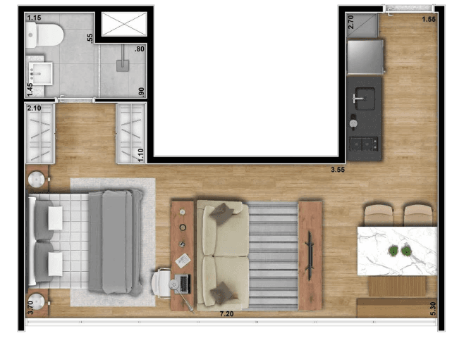 Planta 1 — HUB Pinheiros - Residencial