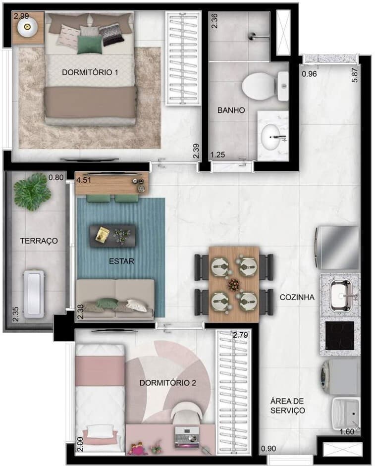 Planta 4 — Bourbon Smart Style - Residencial