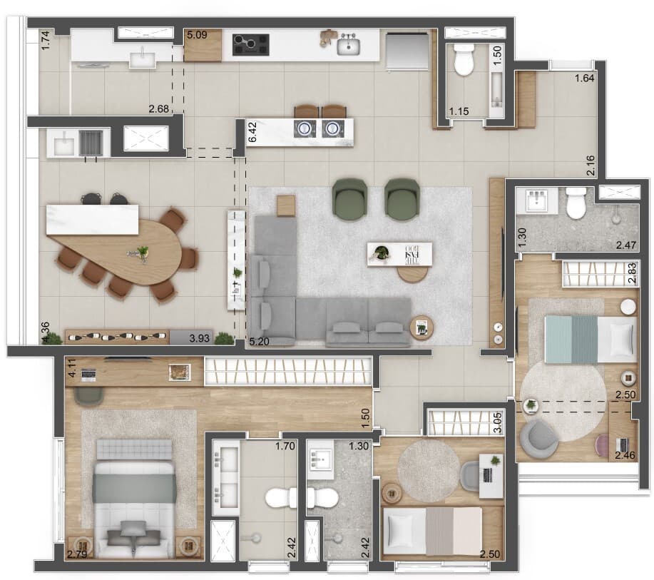 Planta 2 — Hi View Alto da Boa Vista Residence