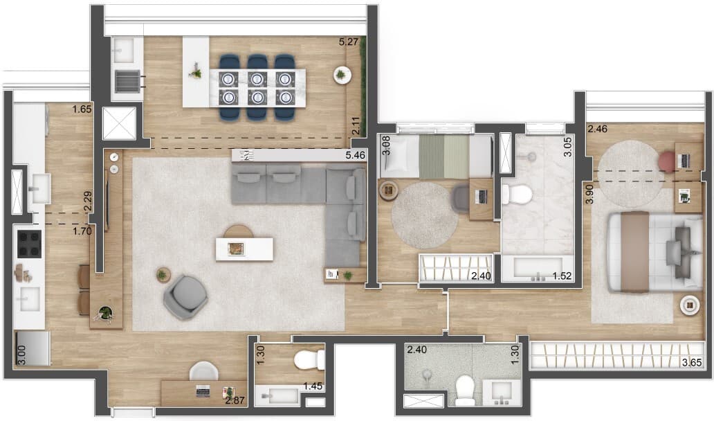Planta 4 — Hi View Alto da Boa Vista Residence
