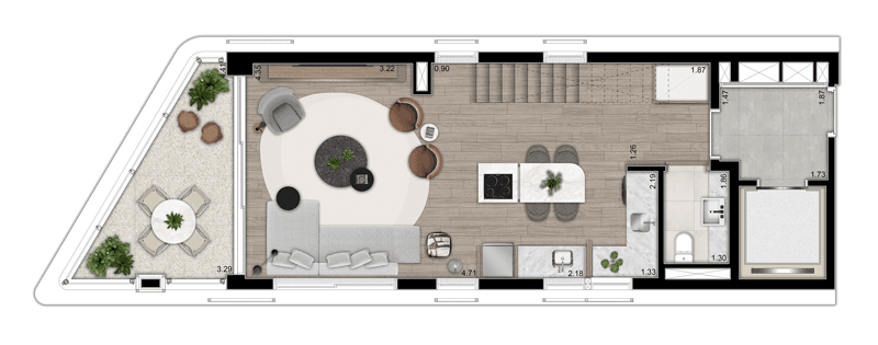 Planta 4 — NOON Small Luxury Apartments - Alto de Pinheiros