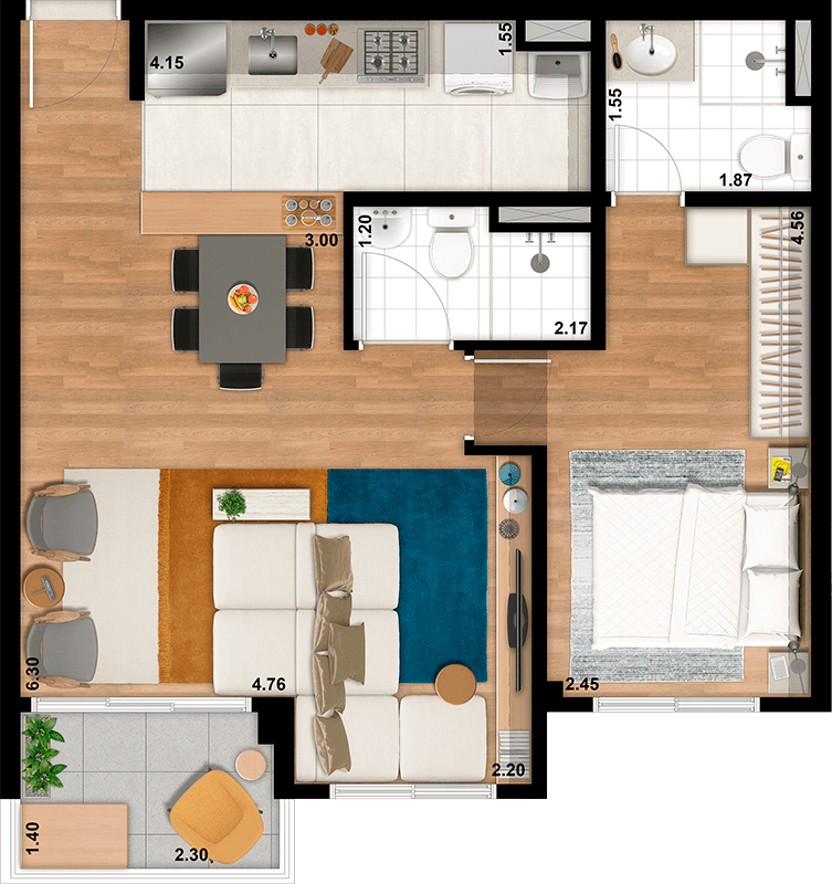 Planta 2 — Supreme Jardim São Paulo - NR