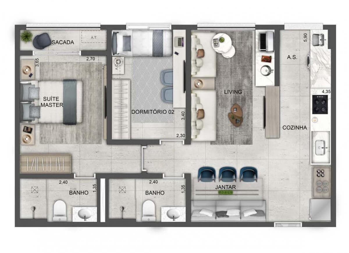 Planta 4 — Blue Home Resort Jockey - Residencial