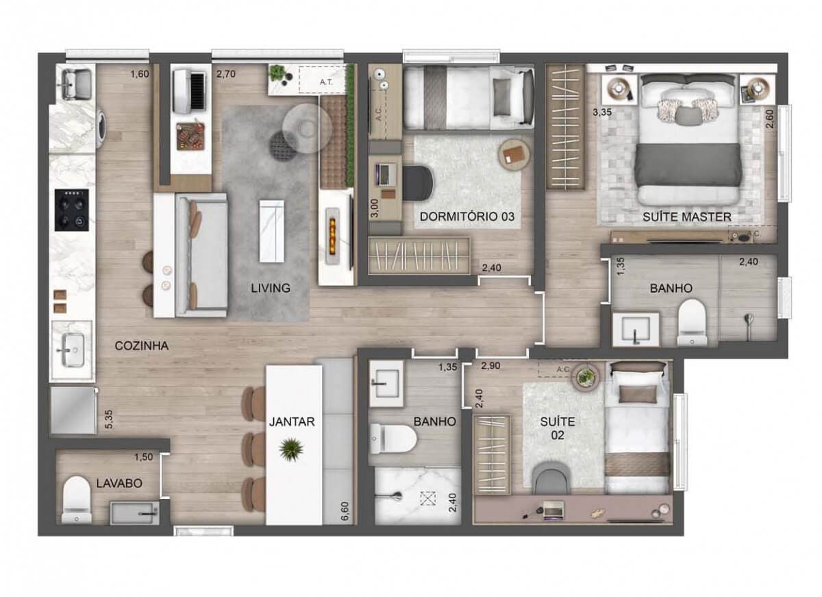 Planta 6 — Blue Home Resort Jockey - Residencial