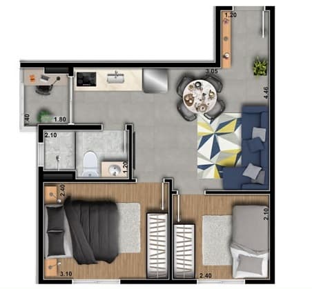 Planta 4 — Station Park Vila Ema - Residencial