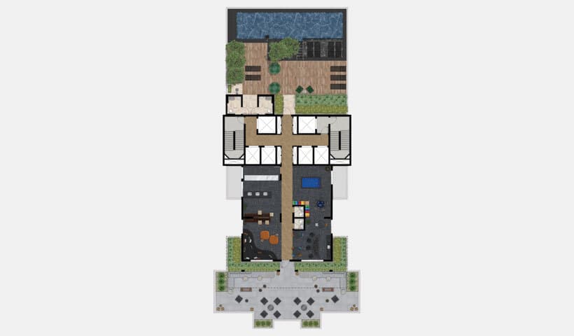 Planta 1 — Hub Brooklin by EZ - Residencial