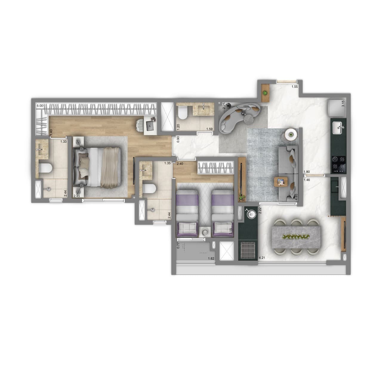 Planta 3 — Living Duett Mooca