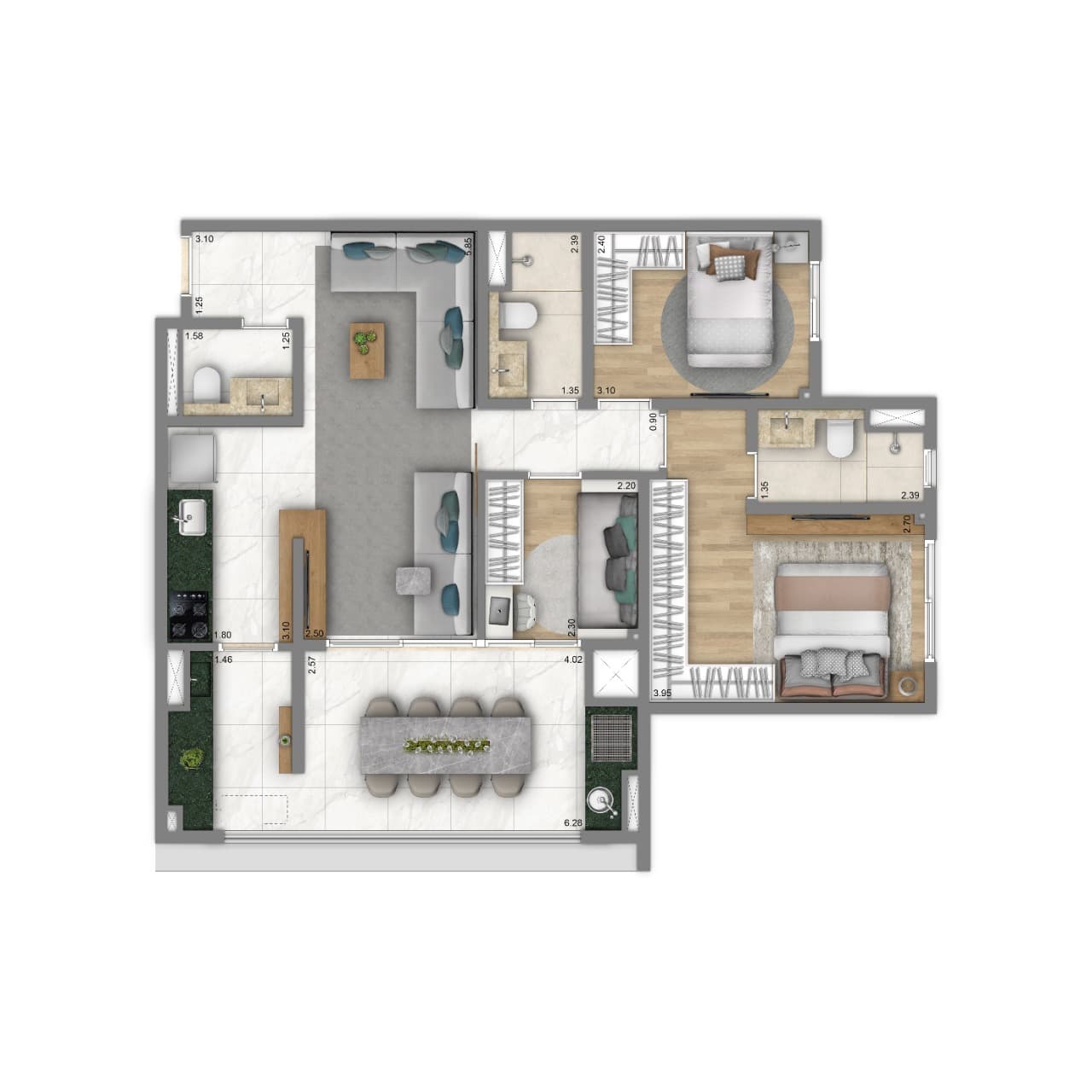 Planta 4 — Living Duett Mooca