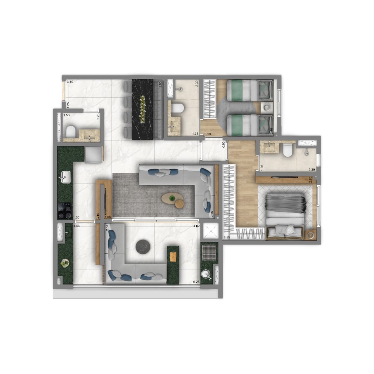 Planta 5 — Living Duett Mooca
