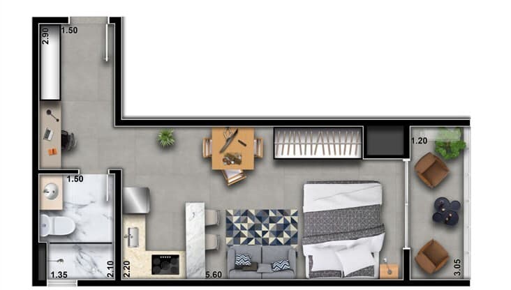 Planta 2 — Station Park Vila Ema - Studios