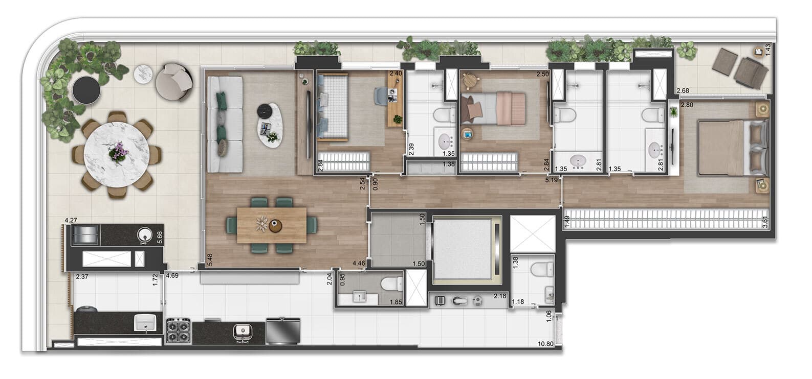 Planta 1 — Península Vila Madalena - Residencial