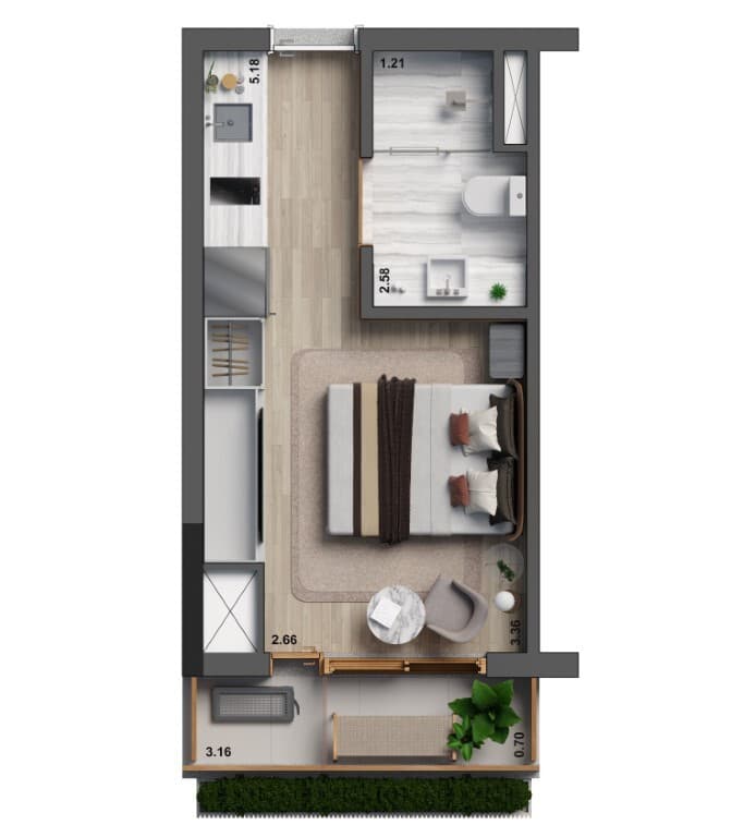 Planta 4 — Esquina Jardyn - Studios
