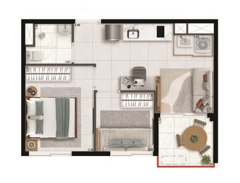 Planta 1 — Bracon Perdizes - Residencial