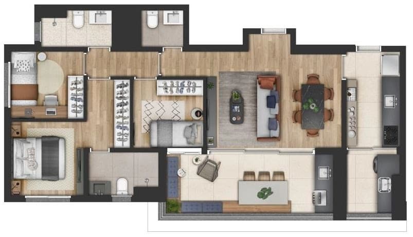 Planta 1 — Evolve Vila Mariana - Residencial
