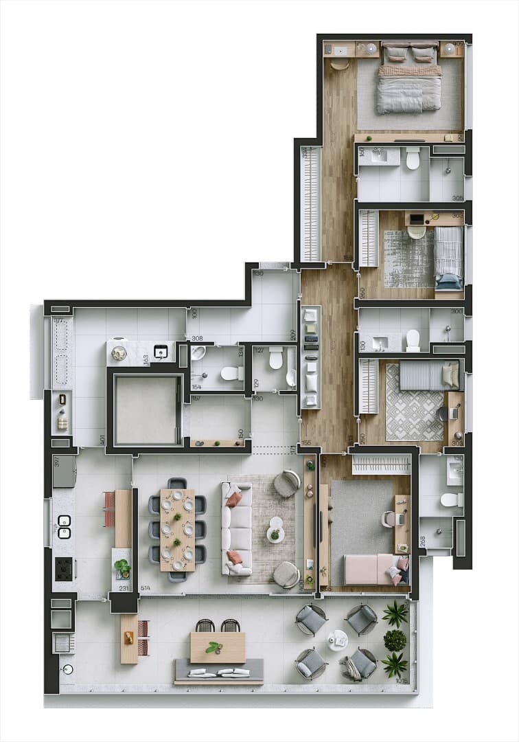 Planta 5 — Raiz by Paulo Mauro - Residencial