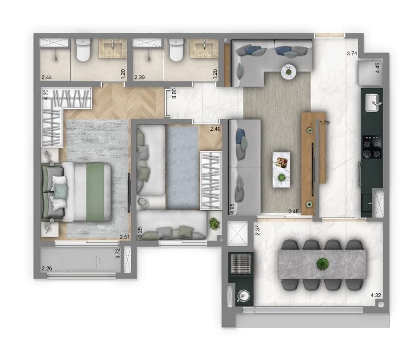 Planta 2 — Living Unique Saúde