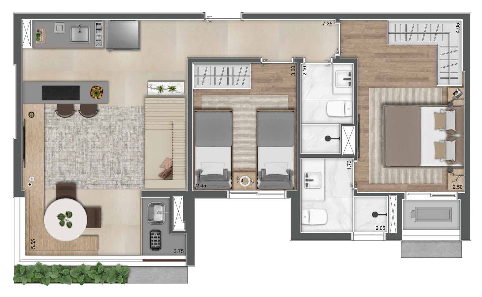 Planta 3 — Greenview Brooklin - Residencial