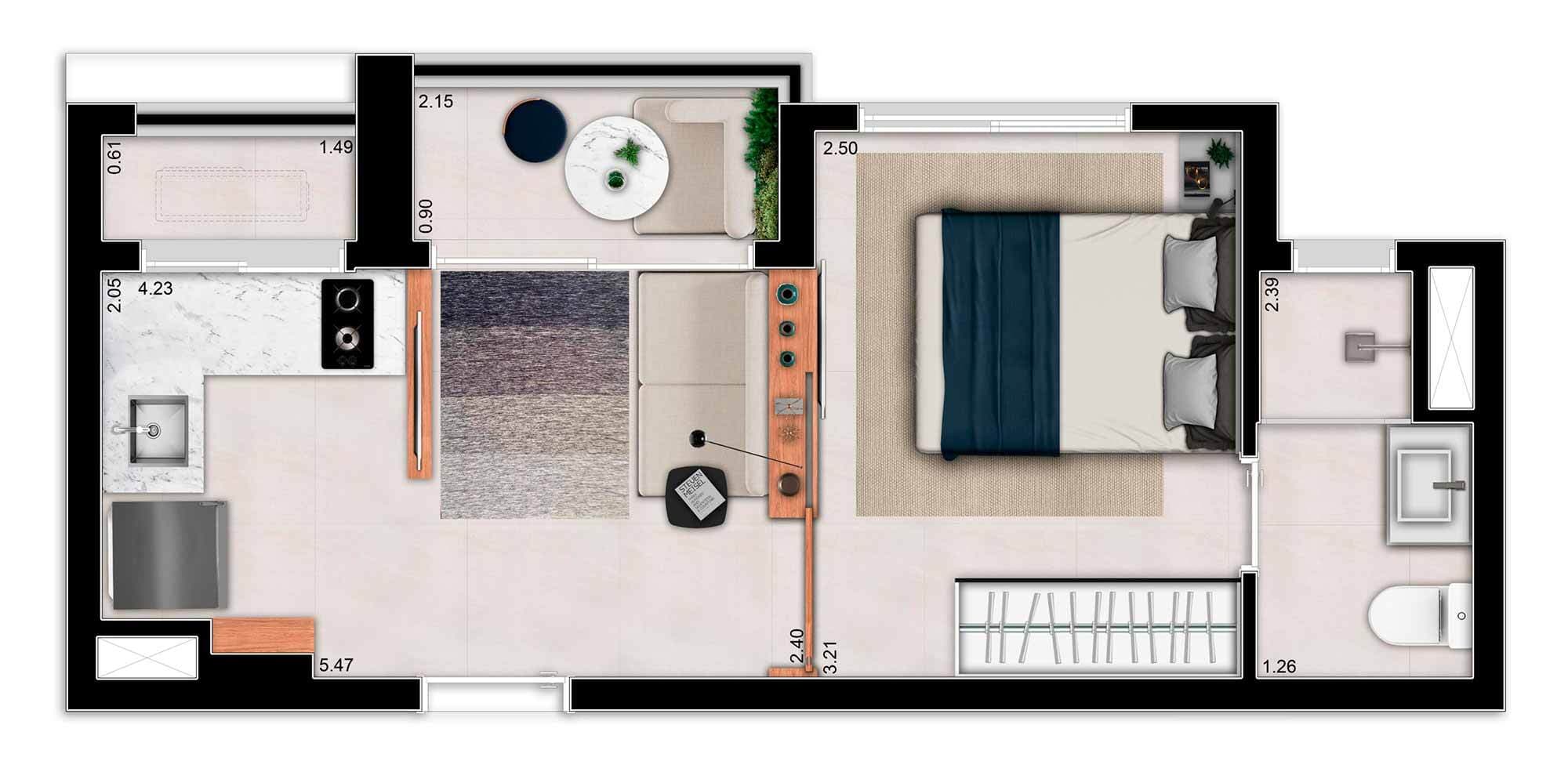 Planta 3 — Blend Santa Cecília - Residencial