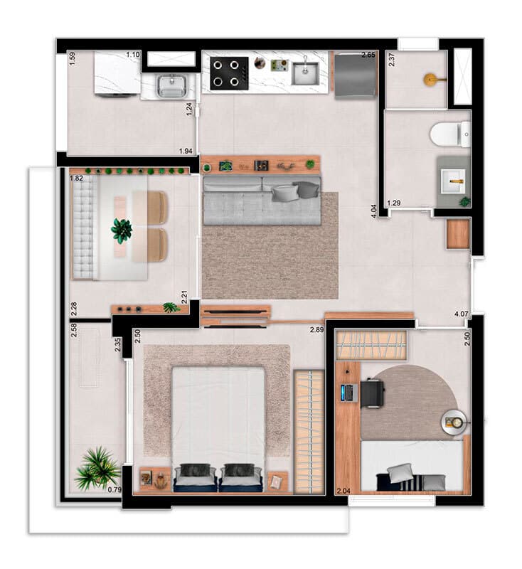 Planta 4 — Blend Santa Cecília - Residencial