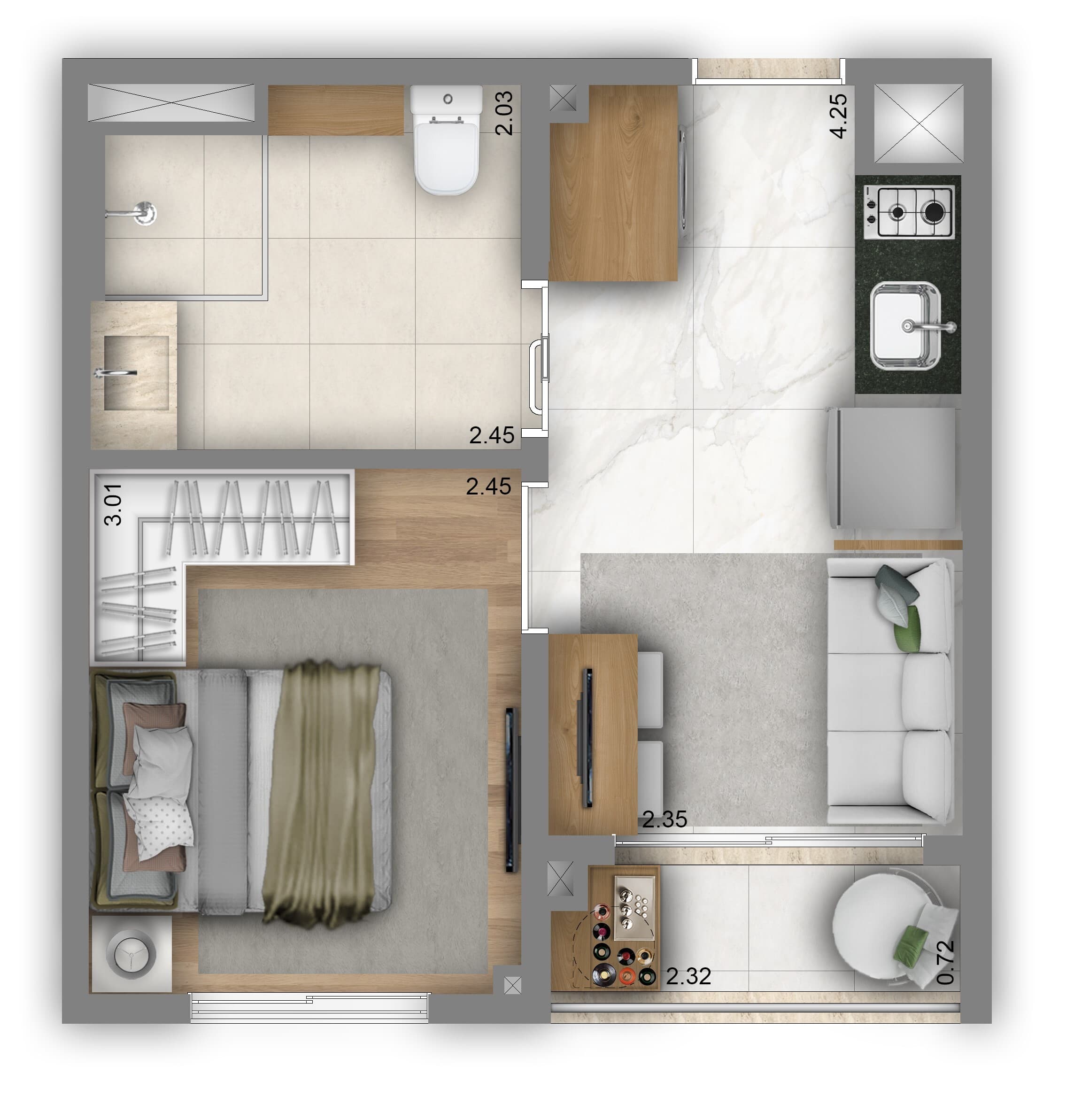Planta 1 — Living In Nova Klabin - NR