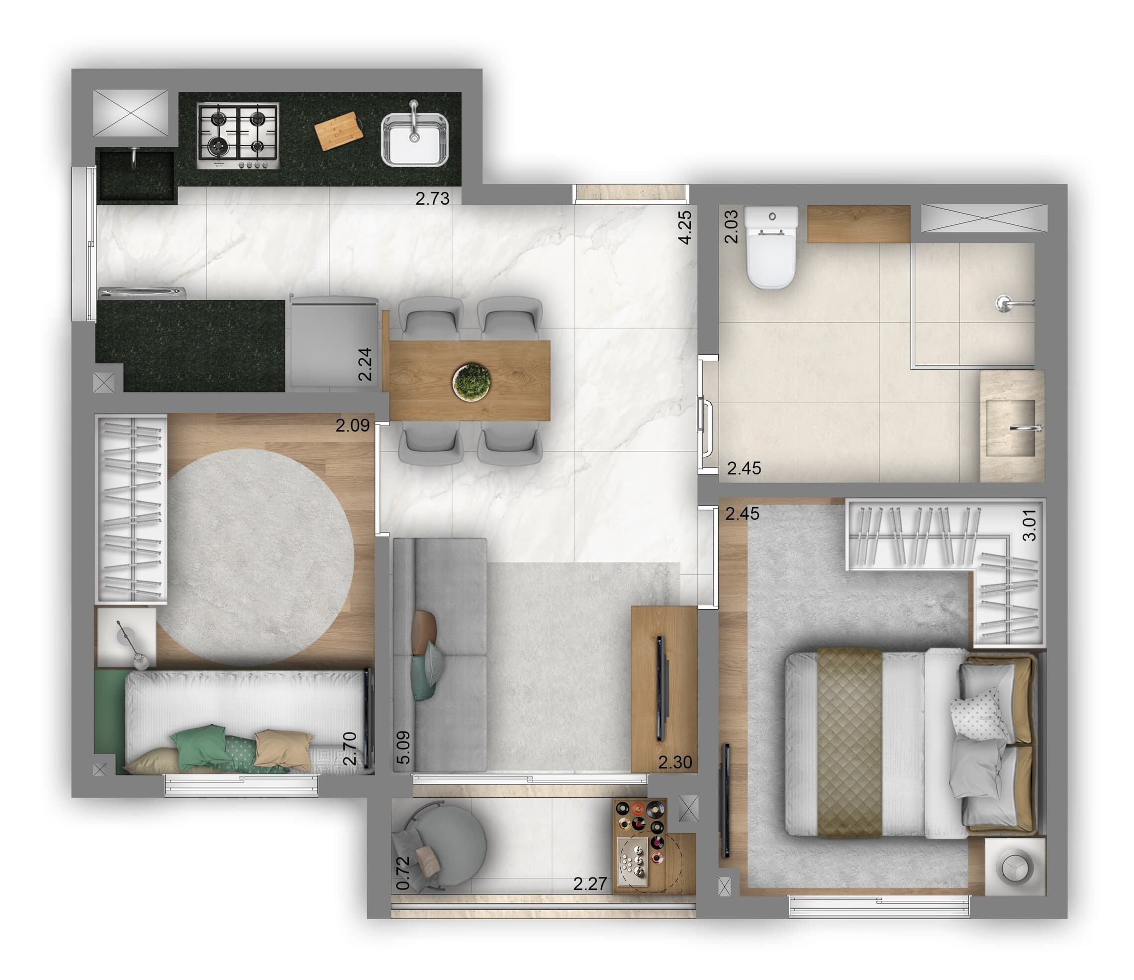Planta 2 — Living In Nova Klabin - NR