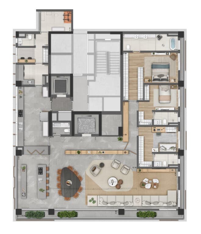Planta 1 — AYYA Jardins - Residencial