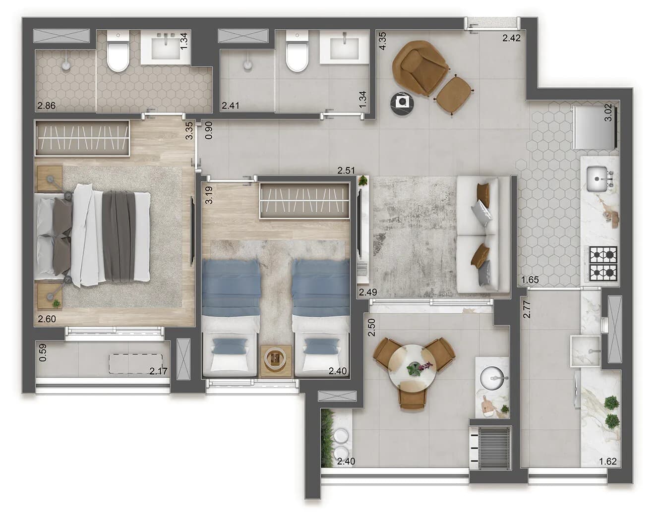 Planta 5 — Raízes Premium Butantã - Residencial