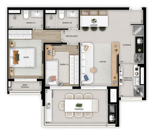 Planta 4 — Quadra Diálogo Home Club - Residencial