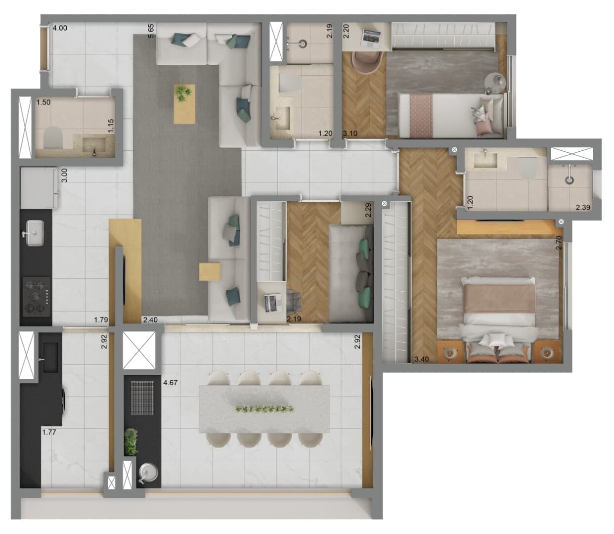 Planta 5 — Living Grand Exclusive Freguesia do Ó