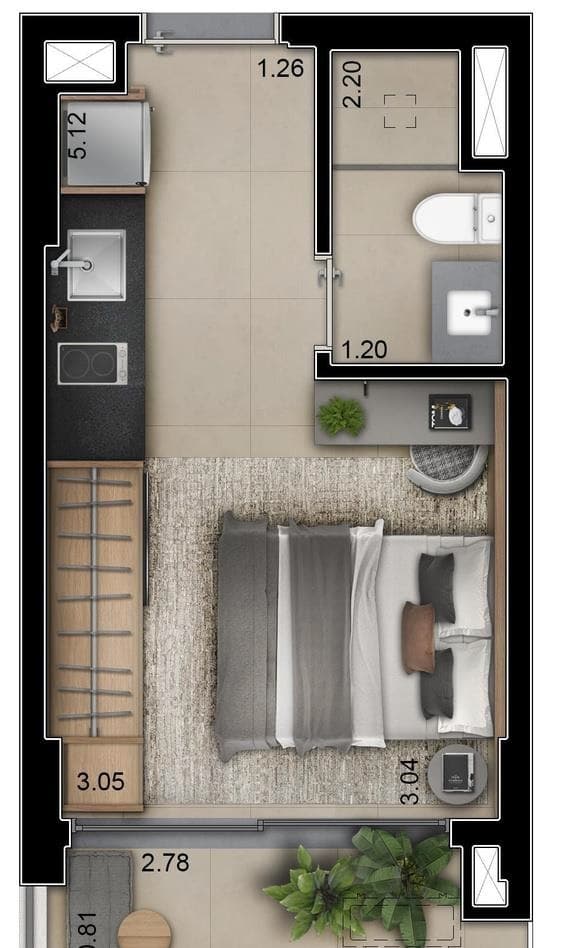 Planta 3 — Metropolitan Vila Nova - Studios