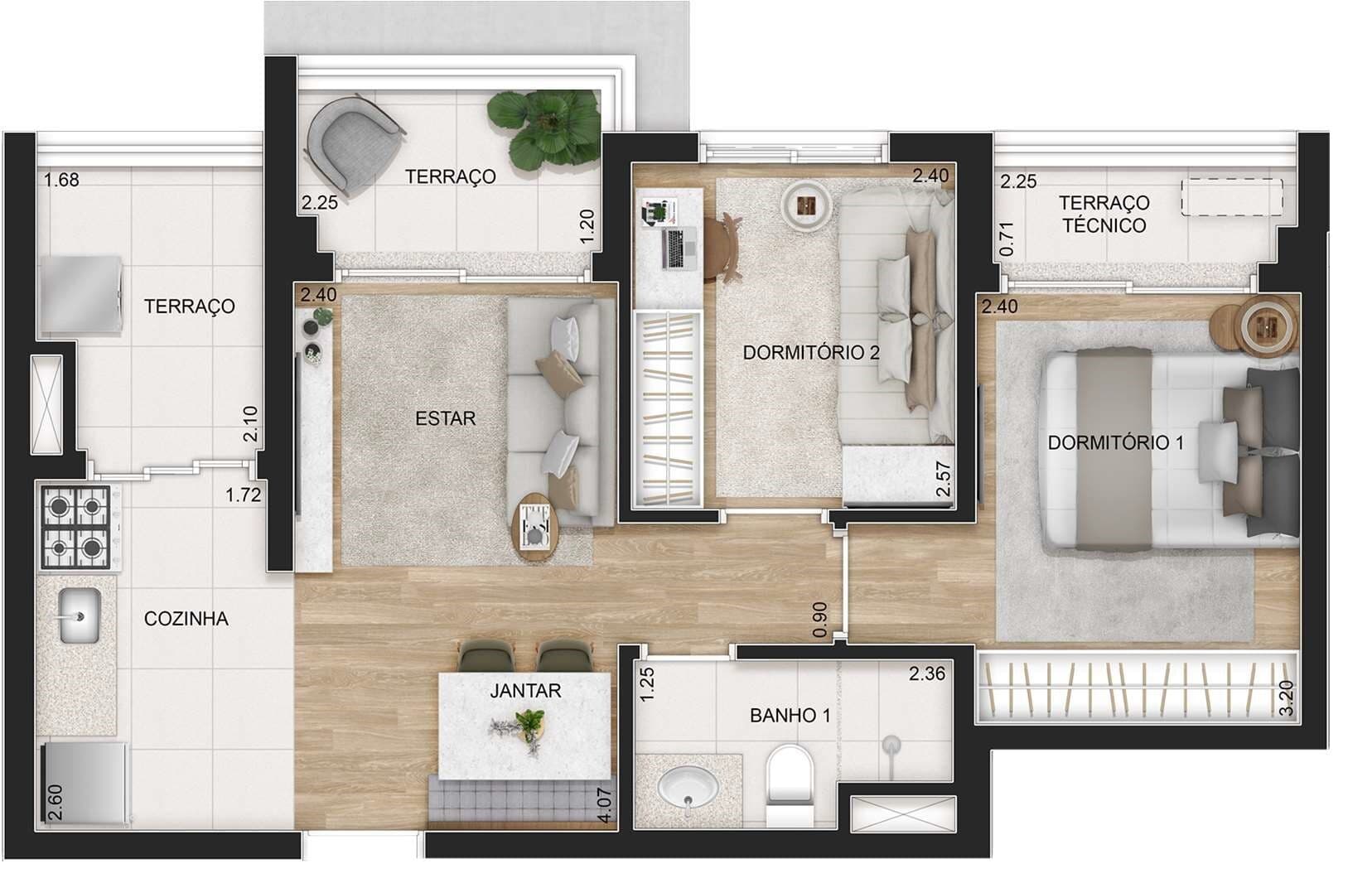Planta 4 — Universo Tatuapé Orbita - Residencial