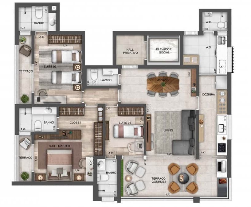 Planta 3 — Lamp Perdizes - Residencial