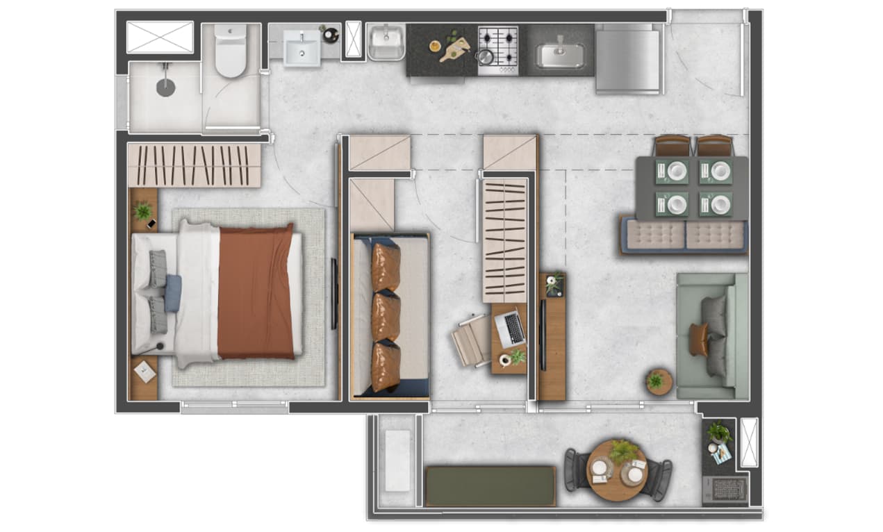 Planta 3 — Folks Vila Mariana - Residencial