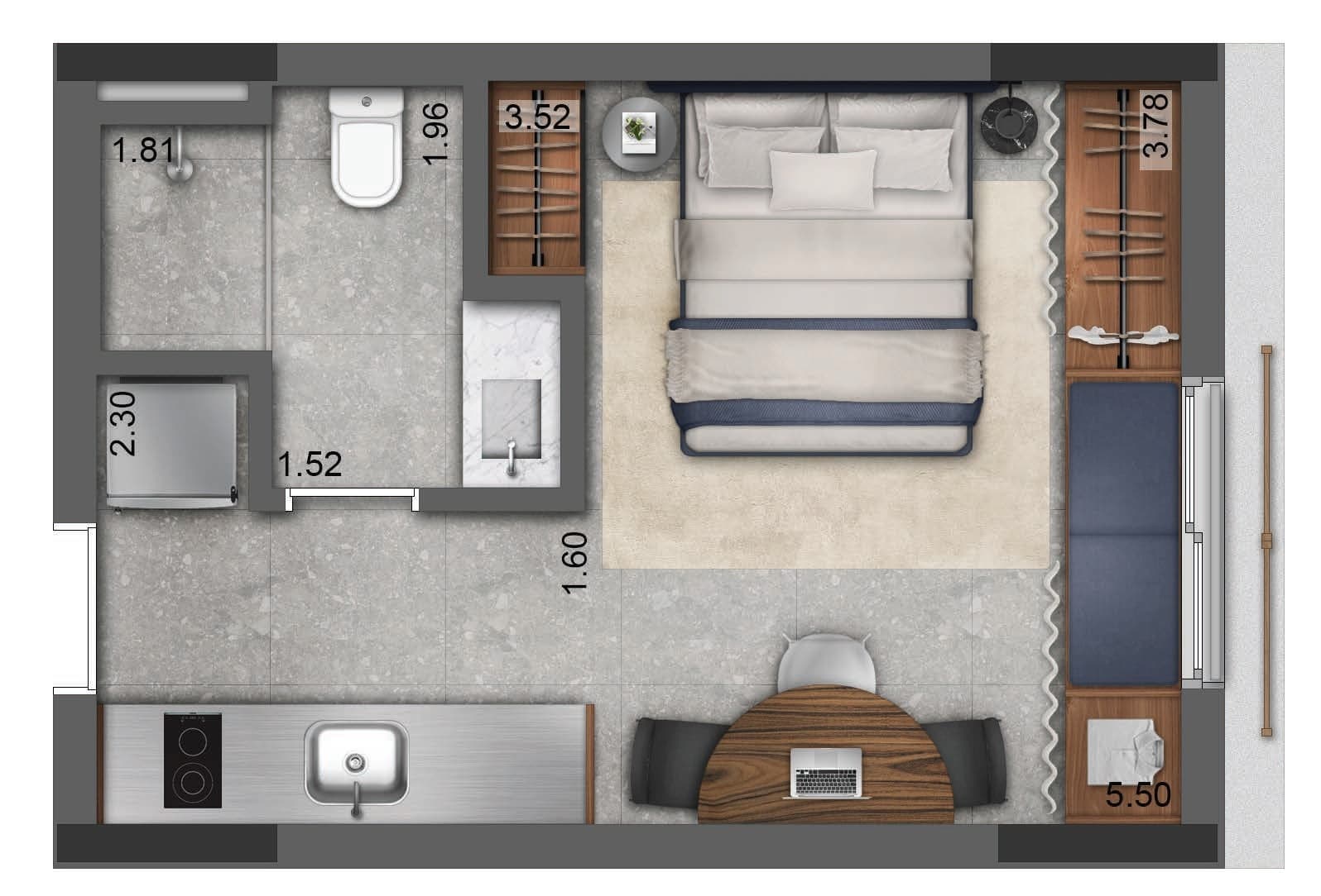 Planta 1 — AYYA Jardins - Studios