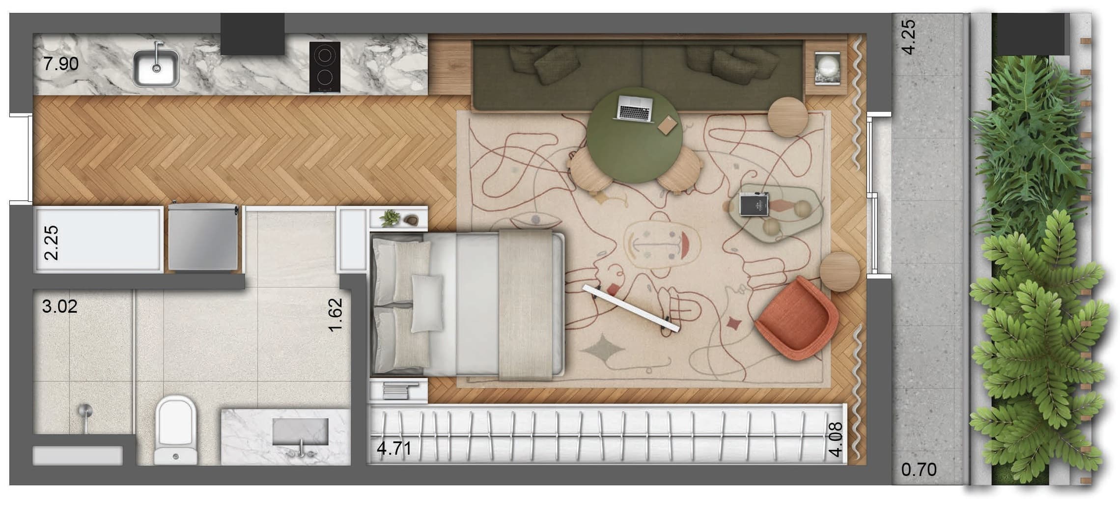 Planta 3 — AYYA Jardins - Studios