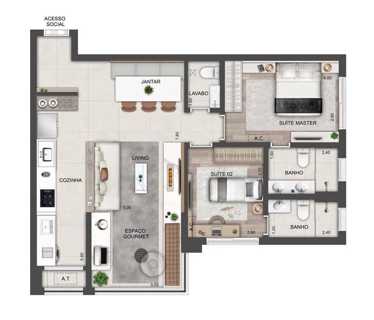 Planta 4 — Ledge Brooklin - Residencial