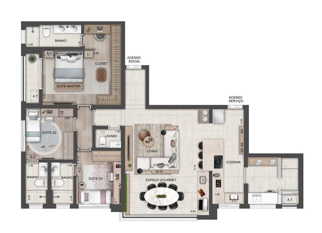 Planta 6 — Ledge Brooklin - Residencial