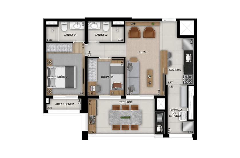 Planta 3 — High Line Tatuapé - Residencial