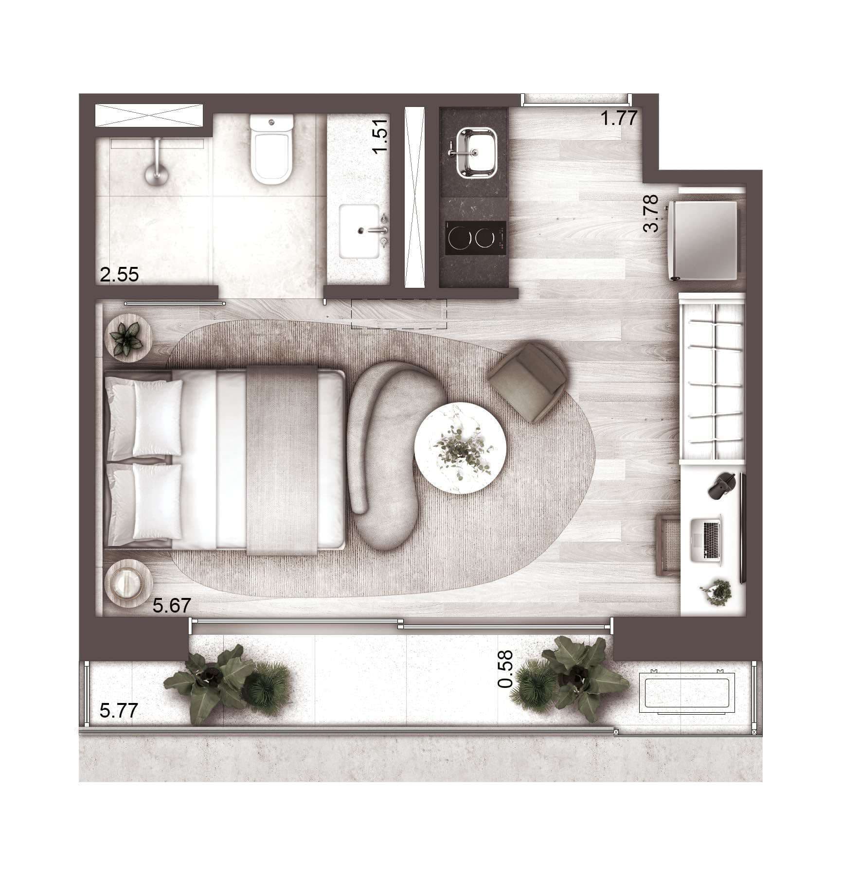 Planta 4 — NOON Small Luxury Apartments - Higienópolis