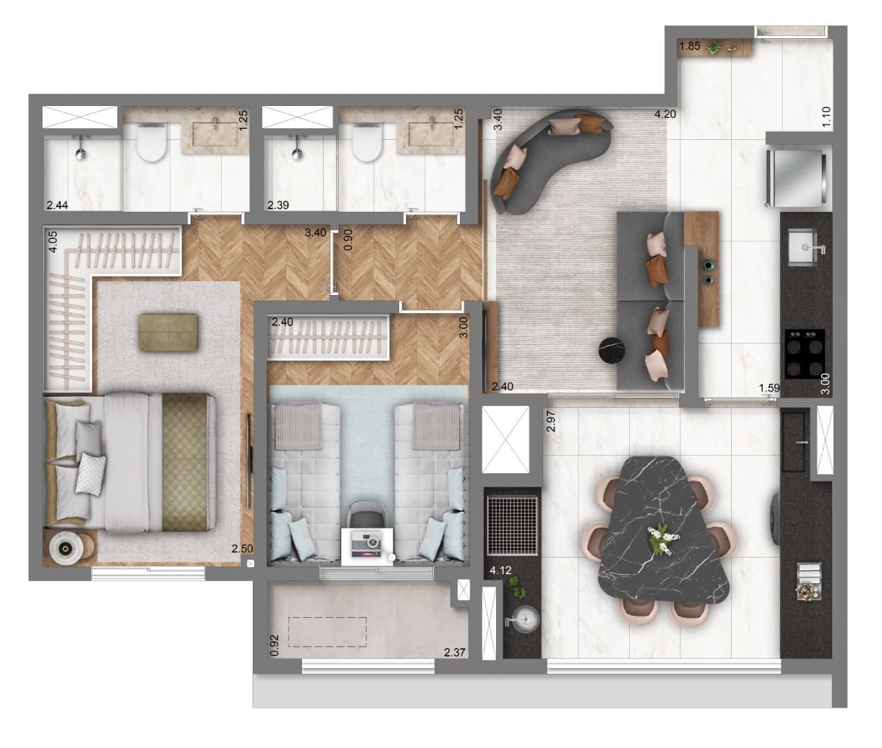 Planta 3 — Living Address Alto do Ipiranga