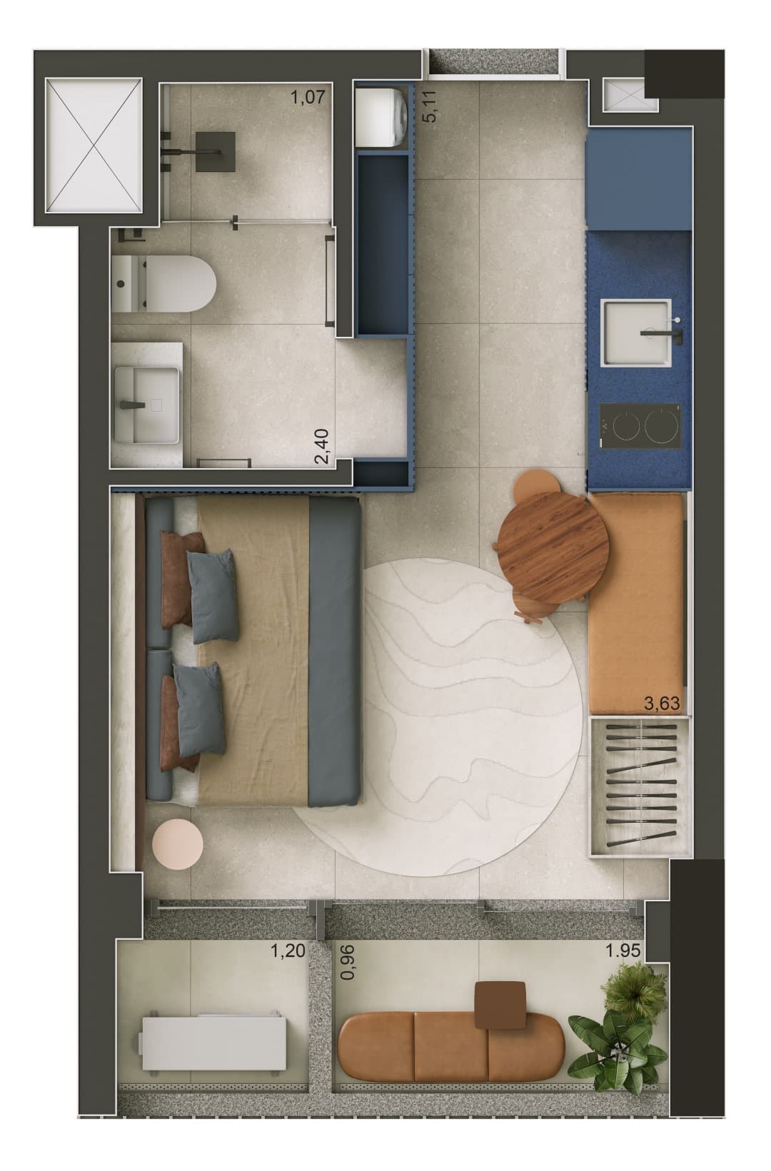 Planta 3 — Uapé Higienópolis - Studios