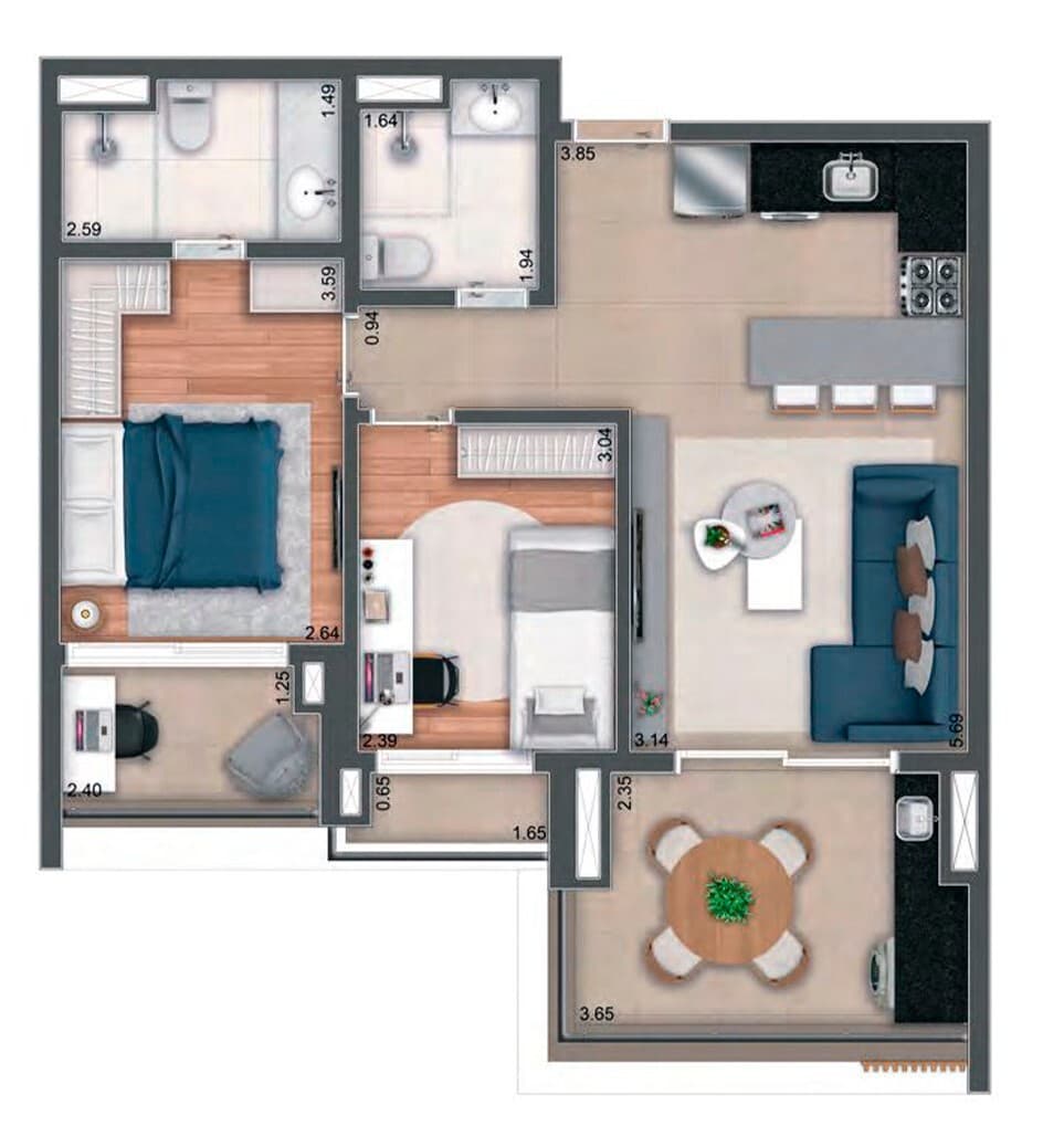 Planta 1 — Mac Pinheiros - Residencial