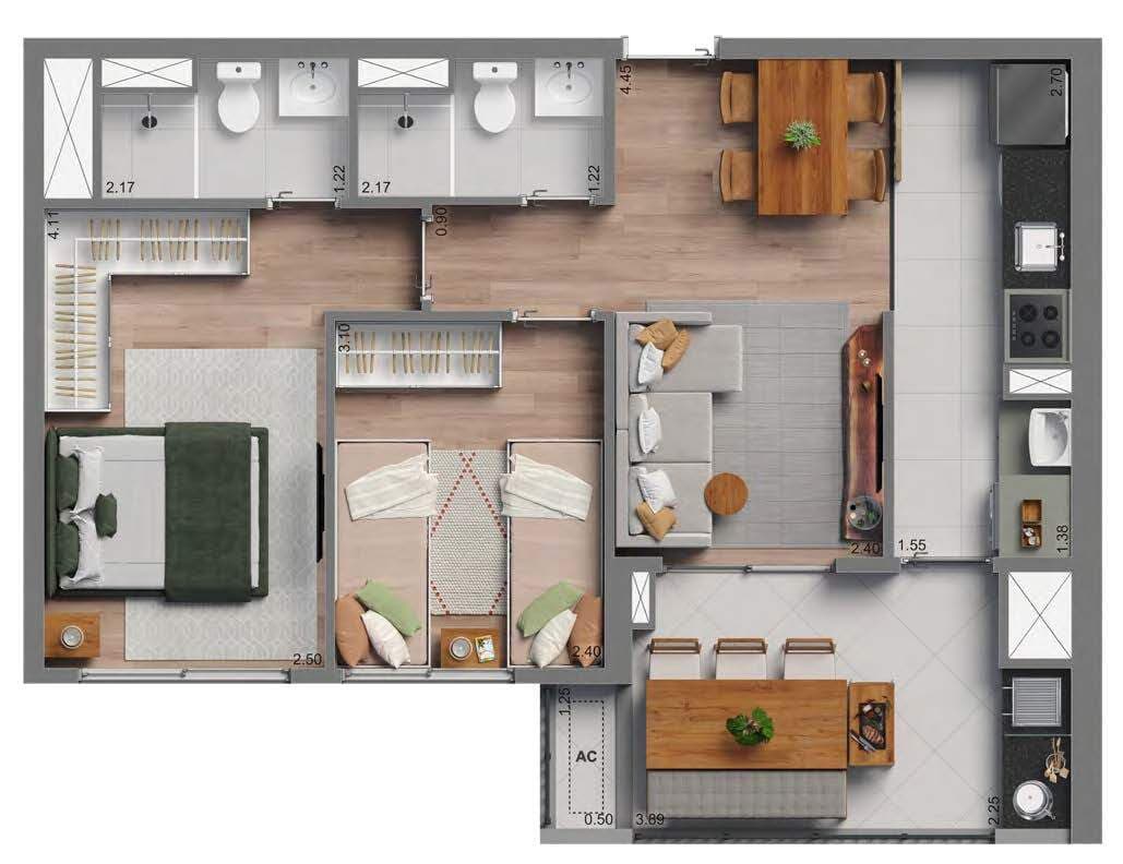 Planta 3 — Morumbi Home Resort