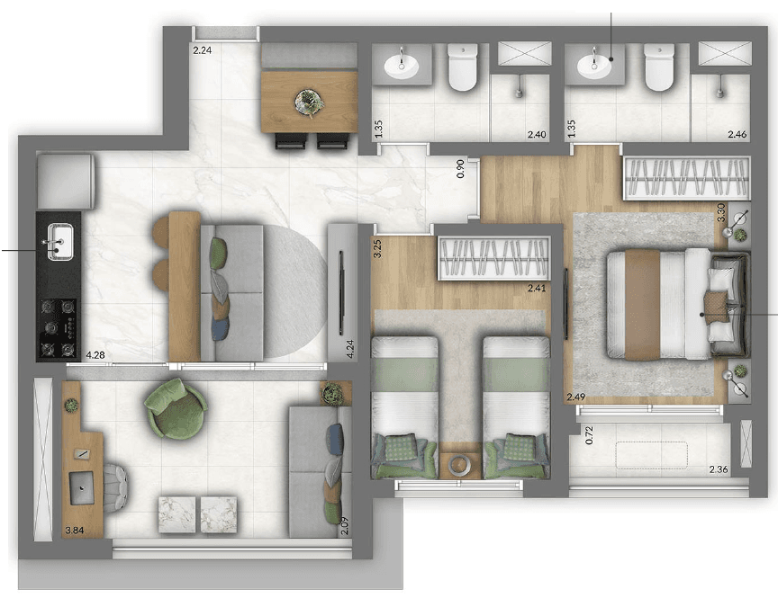 Planta 1 — Trinity Vila Clementino Home